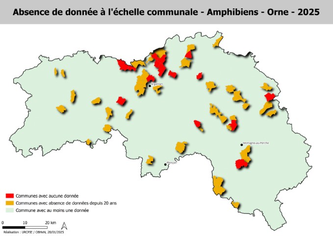 Carte 1 - Commune sans données Amphibiens - Orne 2025 (Petit)