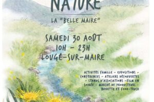 affiche de la fête de Lougé sur maire sur le thème de la nature et de l'eau